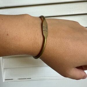 Initial stamped brass cuff